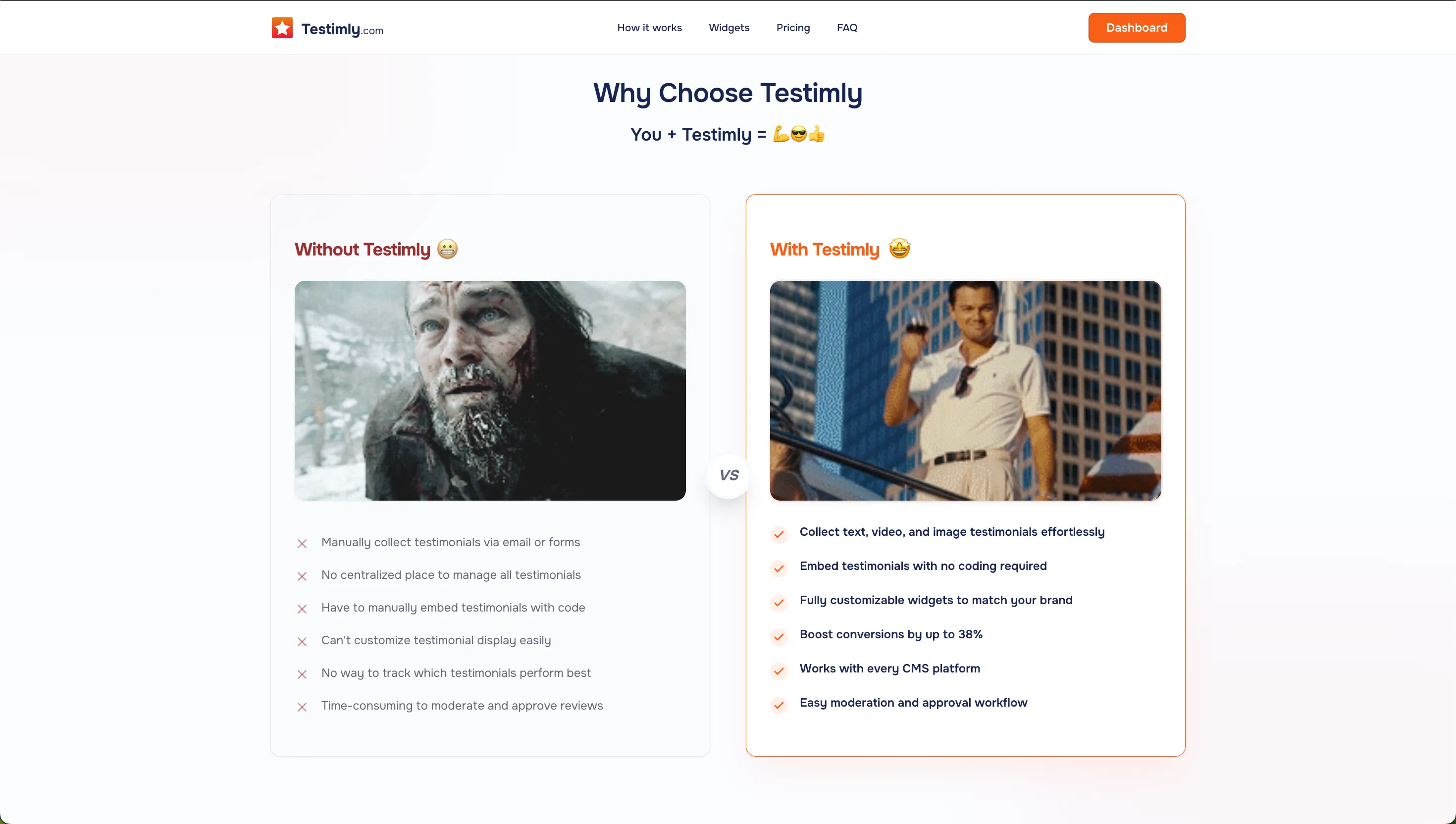 With and Without Testimly Comparison